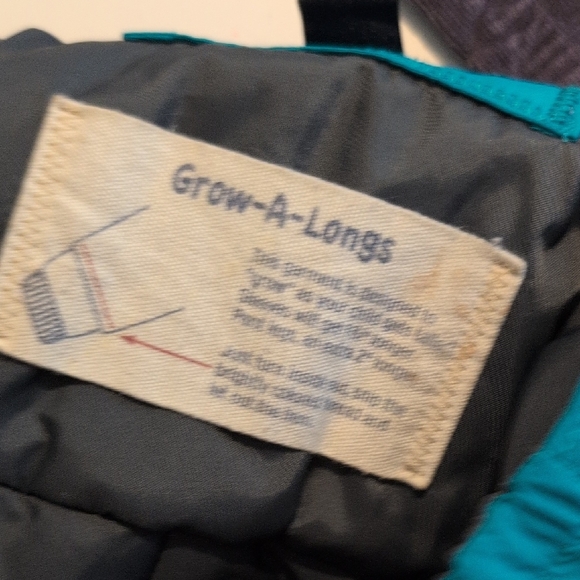 Lands End Squall Grow-A-Longs Teal Snow Bib Overalls - Picture 12 of 13